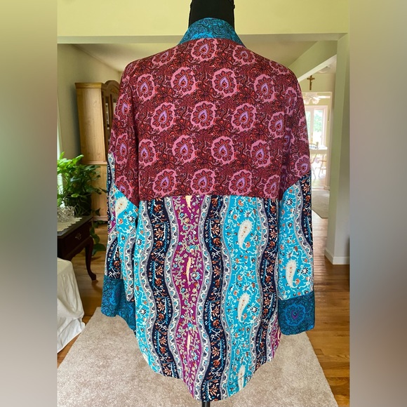 Zara TRF Multicolor Abstract Print Open Kimono - Picture 6 of 8